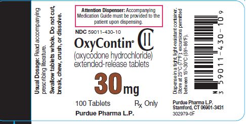 Oxycontin 30 mg label
